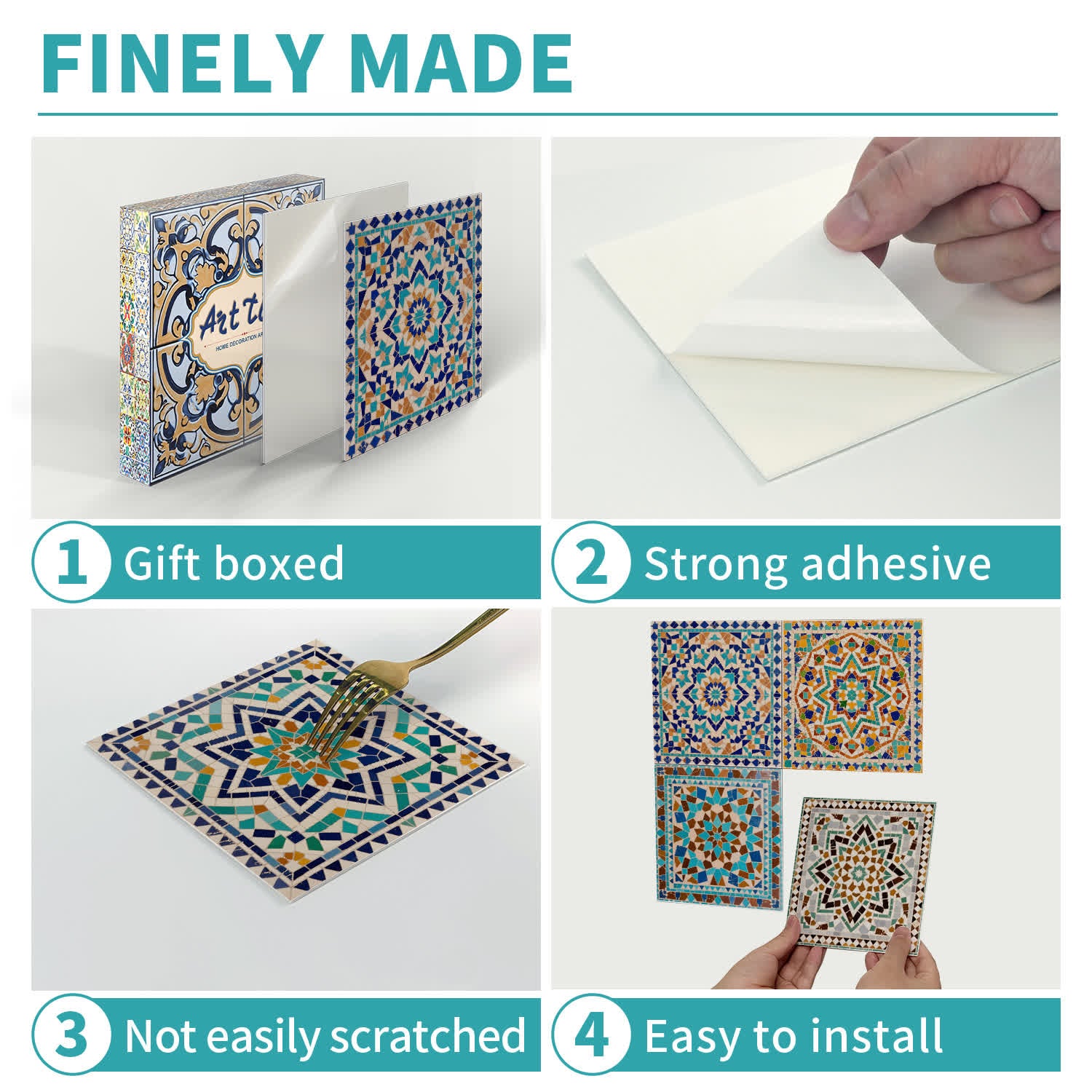 PET Foam Moroccan Mosaic Tile Wall Decals - image 6