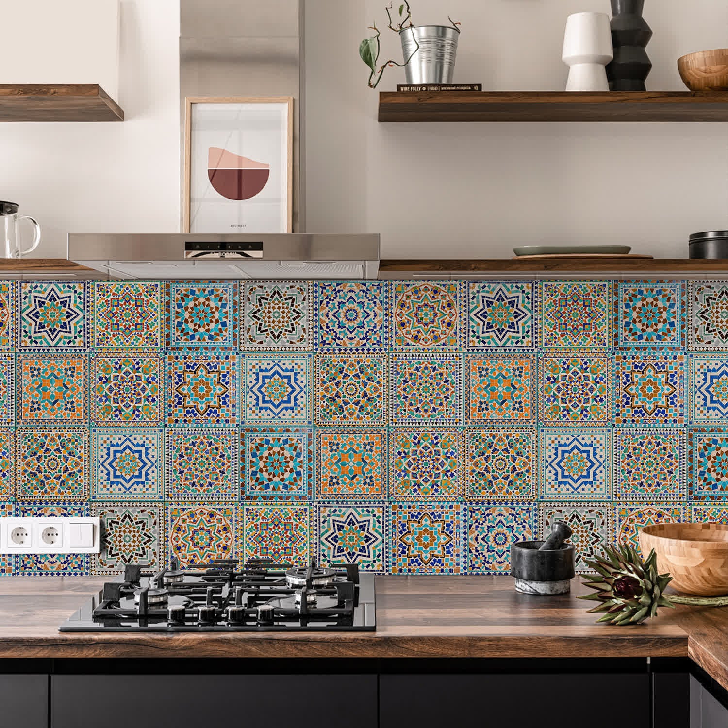 PET Foam Moroccan Mosaic Tile Wall Decals - image 1