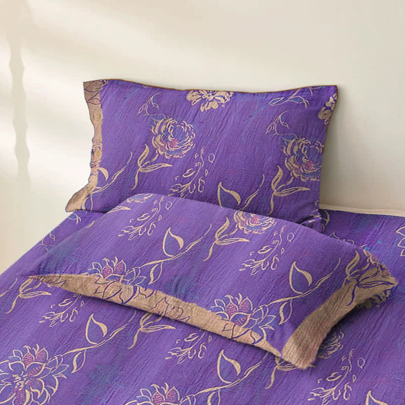 Peony Organic Cotton Sheet Bedspread - 2PCS Pillowcases - 41" x 20" - image 2