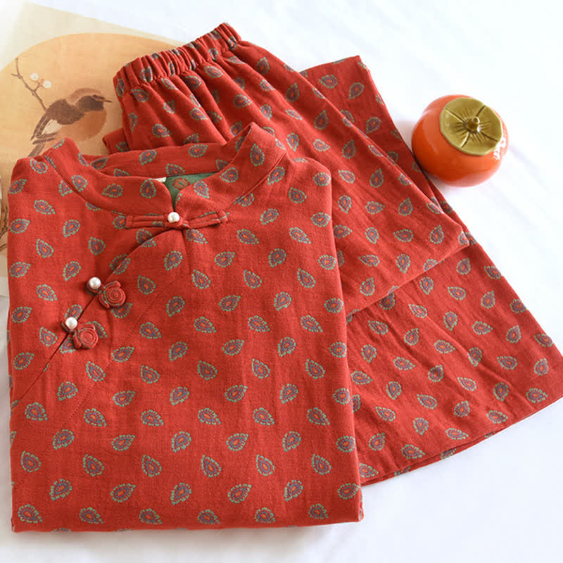 Paisley-inspired Jacquard Cotton Gauze  Pajamas - image 2