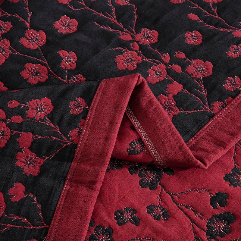 Pastoral Floral Cotton Gauze Jacquard Reversible Quilt - image 17