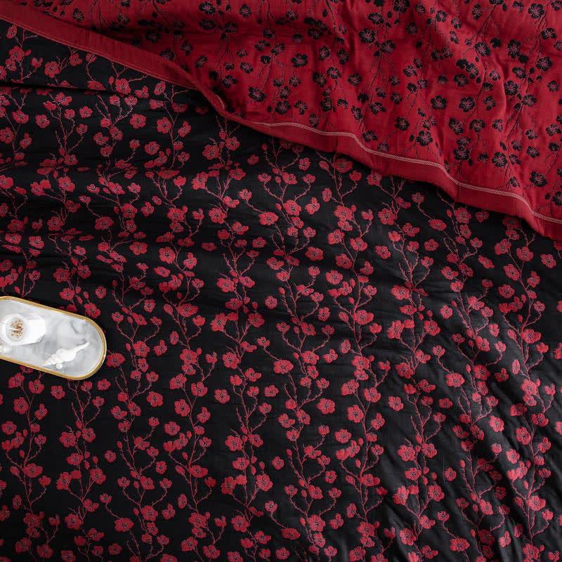 Pastoral Floral Cotton Gauze Jacquard Reversible Quilt - image 15