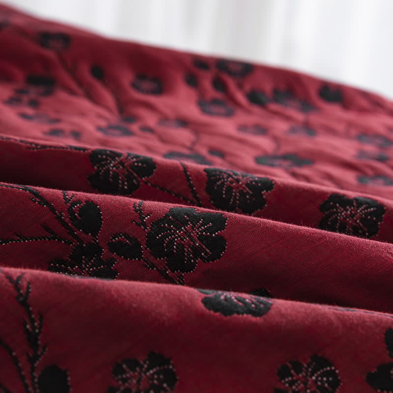 Pastoral Floral Cotton Gauze Jacquard Reversible Quilt - image 28