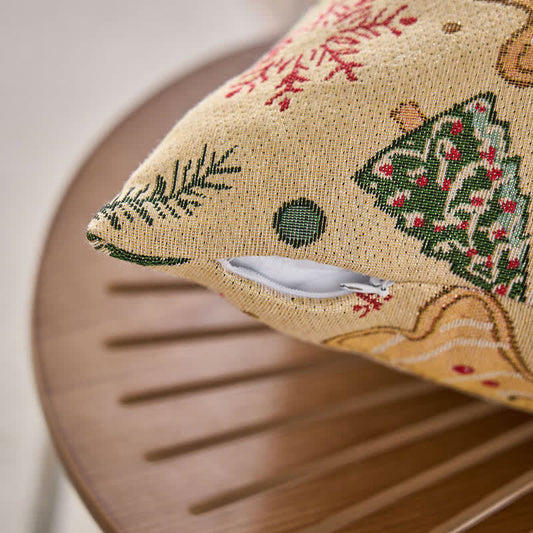 Christmas Gingerbread Man Jacquard Throw Pillow - image 1