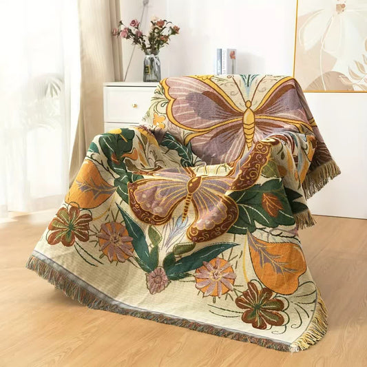 Colorful Floral Blossom Sofa Throw Blanket - image 1