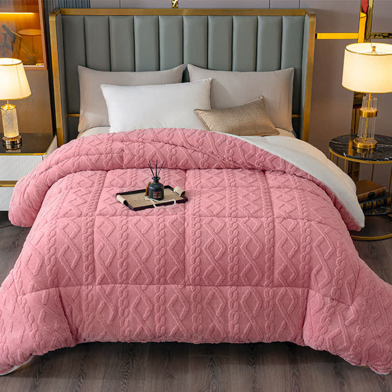 Luxury Diamond Embossed Sherpa Throw Blanket - image 0