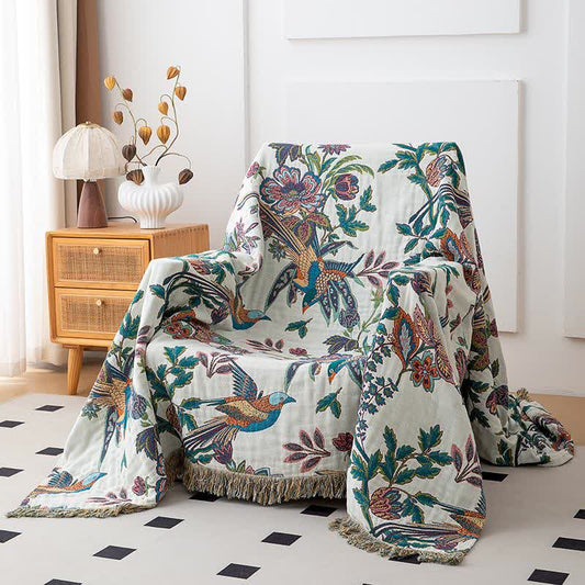 Flying Bird Cotton Gauze Tassel Quilt - image 1