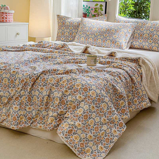 Yellow Flower Reversible Throw Blanket - image 1