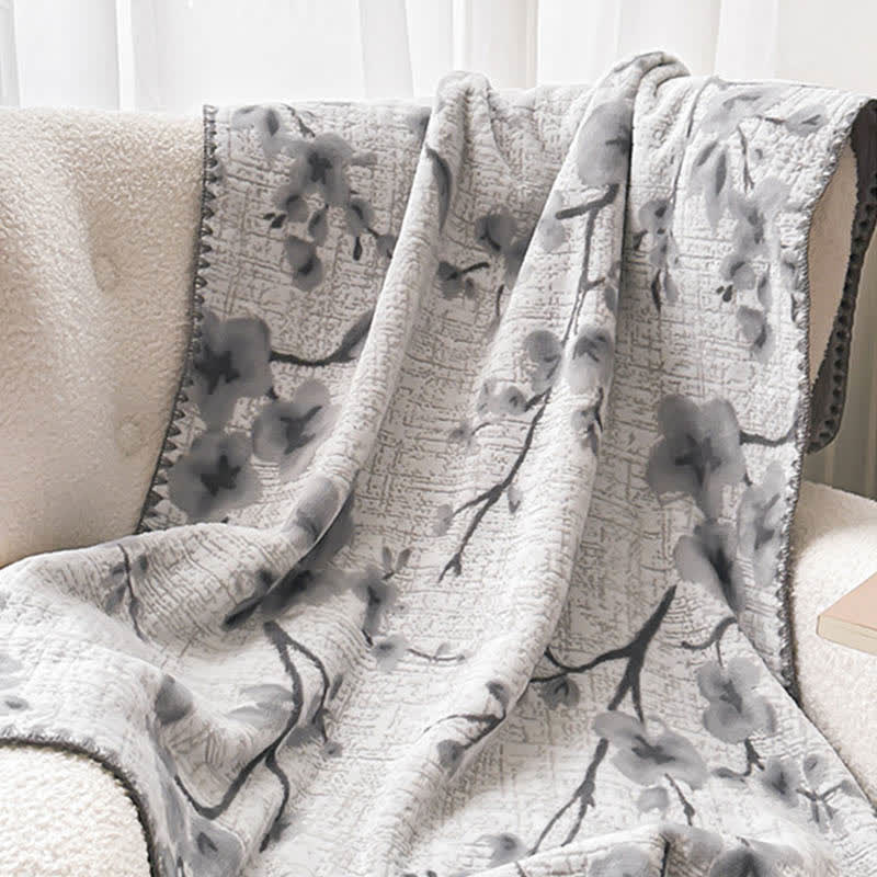 Plum Blossom Jacquard Throw Blanket - image 8