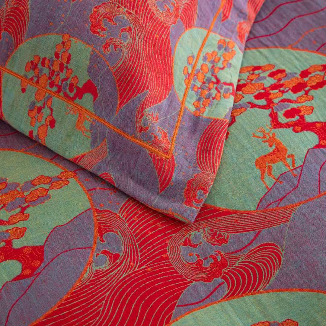 Oriental Sea Moon Cotton Bedding Set(4pcs) - image 4