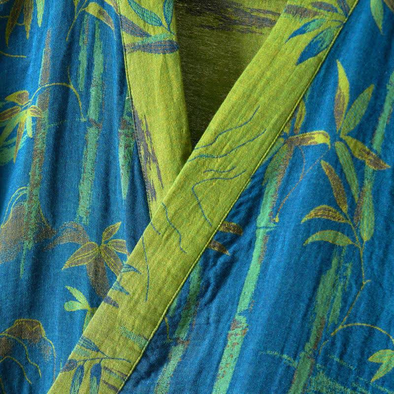 Two-Tone Bamboo Cotton Gauze Kimono Robe - image 19