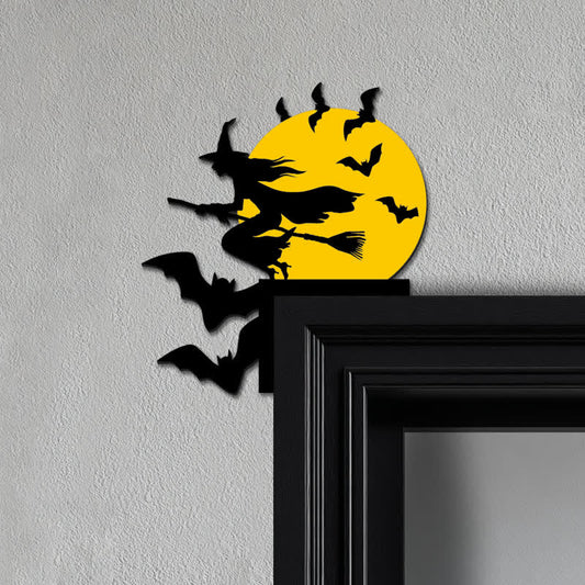 Witch & Bats Halloween Door Corner Decoration - 3PCS - image 0