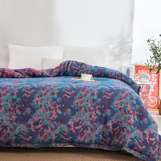 Artistic Butterfly Cotton Gauze Jacquard Quilt - image 1