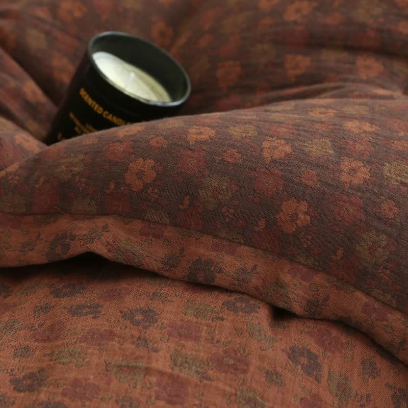 Retro Floral Cotton Gauze Jacquard Quilt - image 14