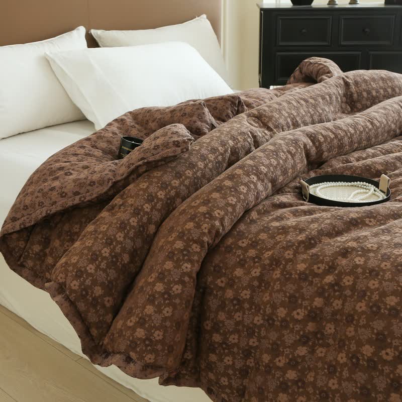 Retro Floral Cotton Gauze Jacquard Quilt - image 20