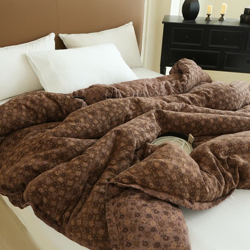 Retro Floral Cotton Gauze Jacquard Quilt - image 21