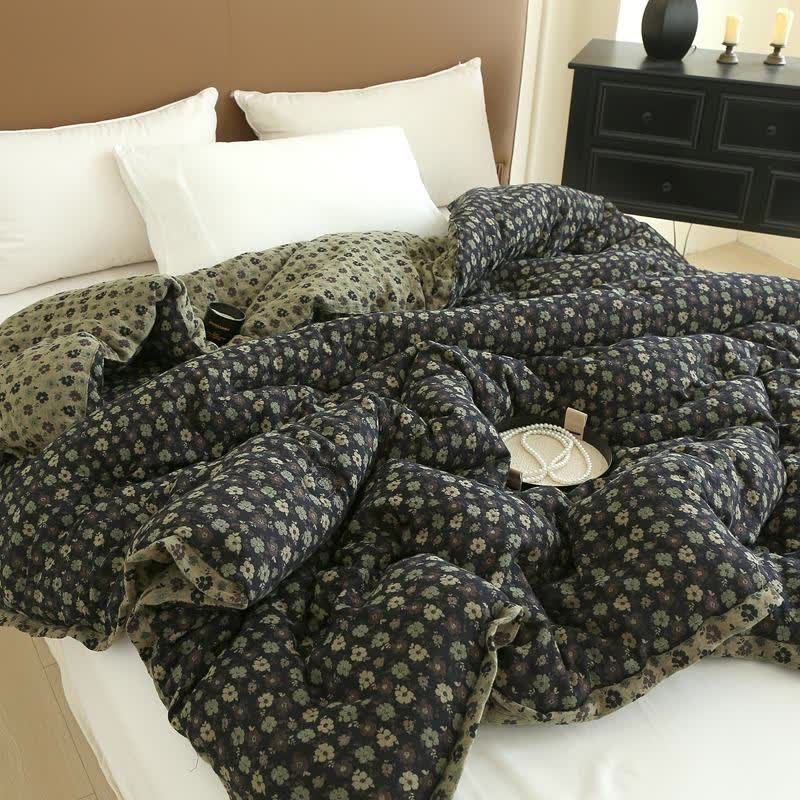 Retro Floral Cotton Gauze Jacquard Quilt - image 4
