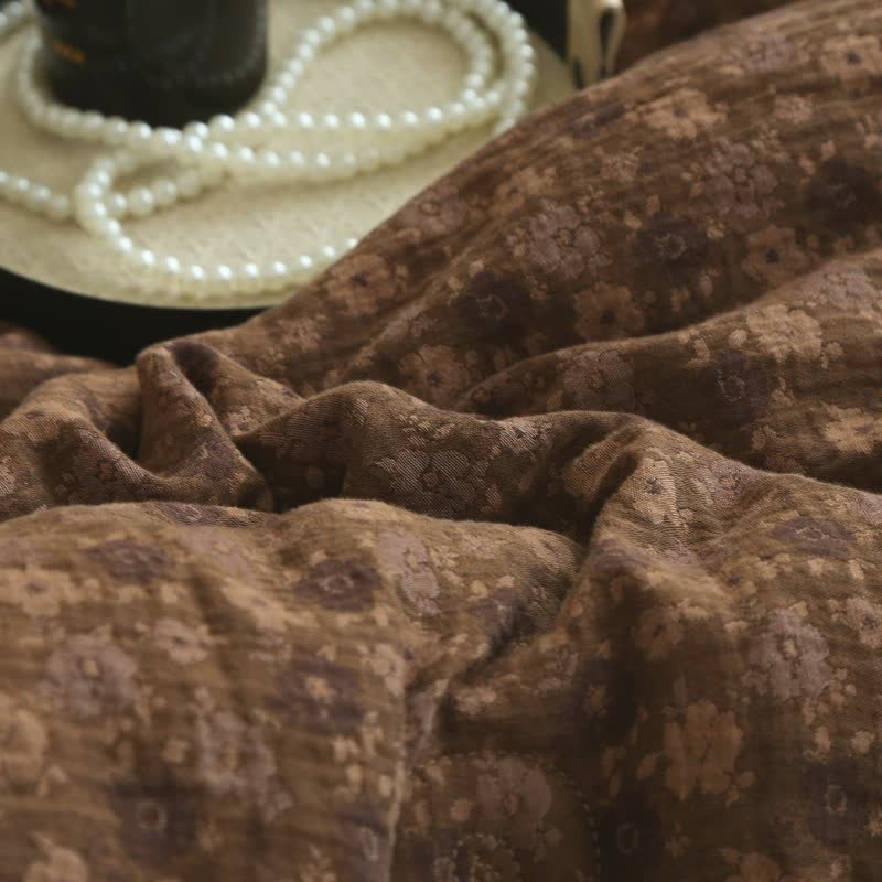 Retro Floral Cotton Gauze Jacquard Quilt - image 24