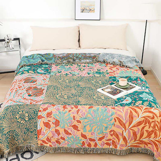 Floral Patchwork Natural Cotton Gauze Quilt - image 1
