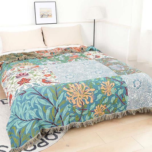 Floral Patchwork Natural Cotton Gauze Quilt - Queen - image 0