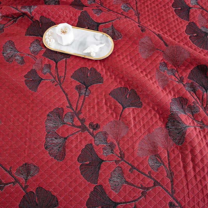Ginkgo Leaf Natural Cotton Reversible Quilt - image 5