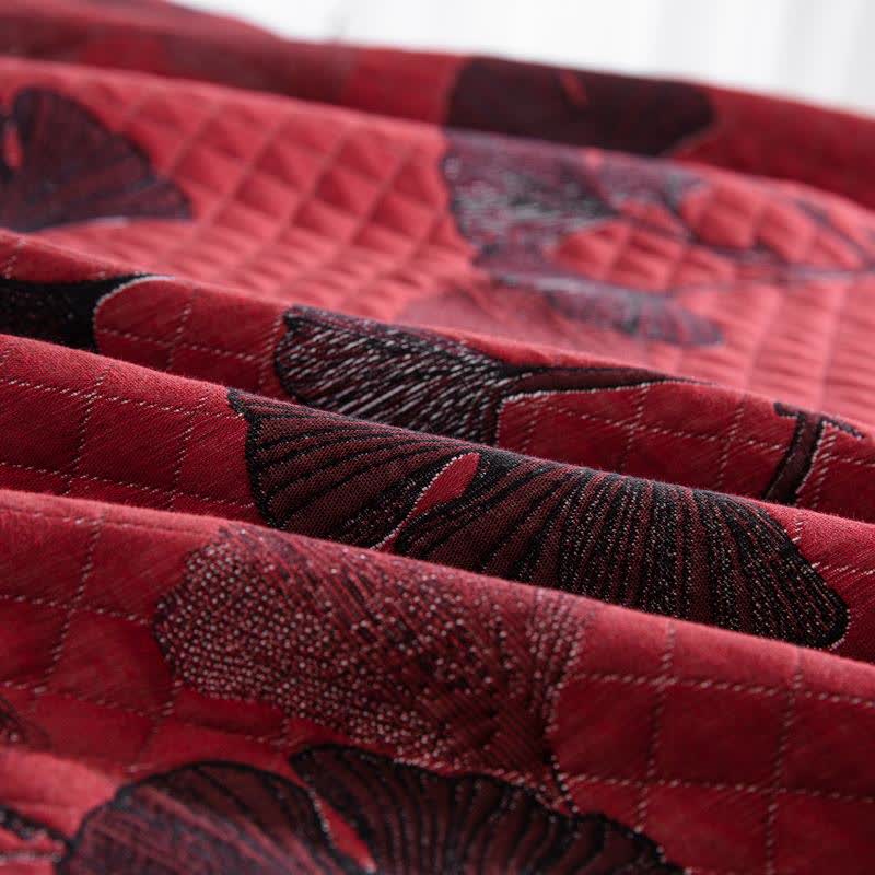 Ginkgo Leaf Natural Cotton Reversible Quilt - image 8