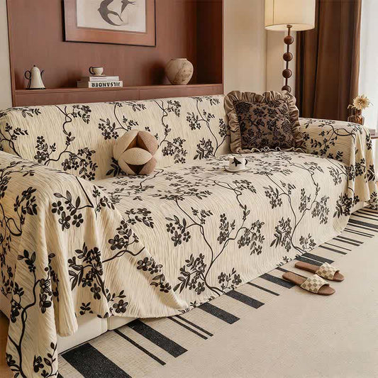 Chenille Floral Branch Sofa Throw Blanket - 71" x 134 - image 0