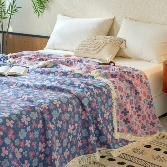 Clover Jacquard Cotton Linen Reversible Quilt - Queen - image 0