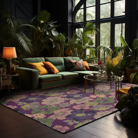 Vintage Botanical Foldable Anti-slip Area Rug - image 1