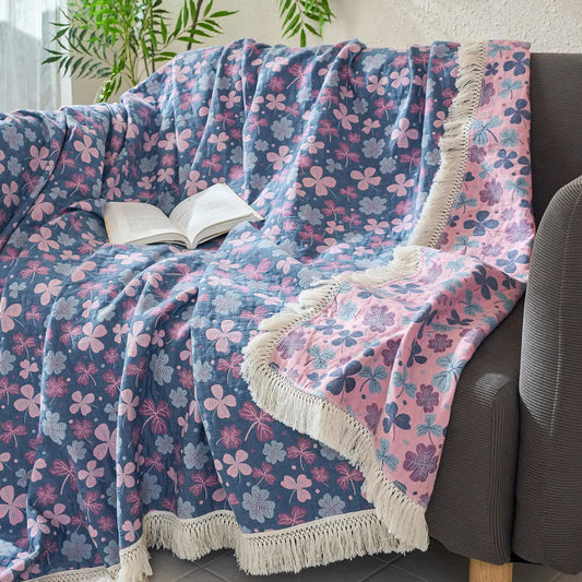 Clover Jacquard Cotton Linen Reversible Quilt - image 1