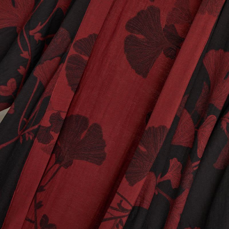 Large Ginkgo Leaf Cotton Kimono Robe - image 15