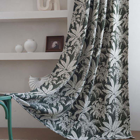 Tropical Island Leaf Jacquard Curtain - image 1
