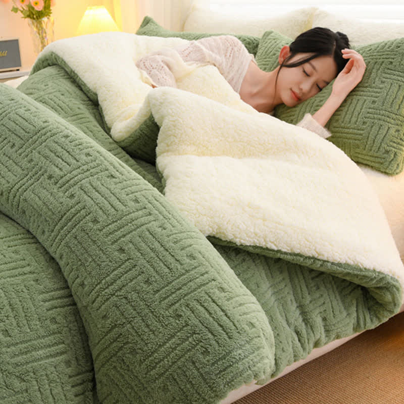 Geometric Striped Textured Sherpa Blanket - image 7