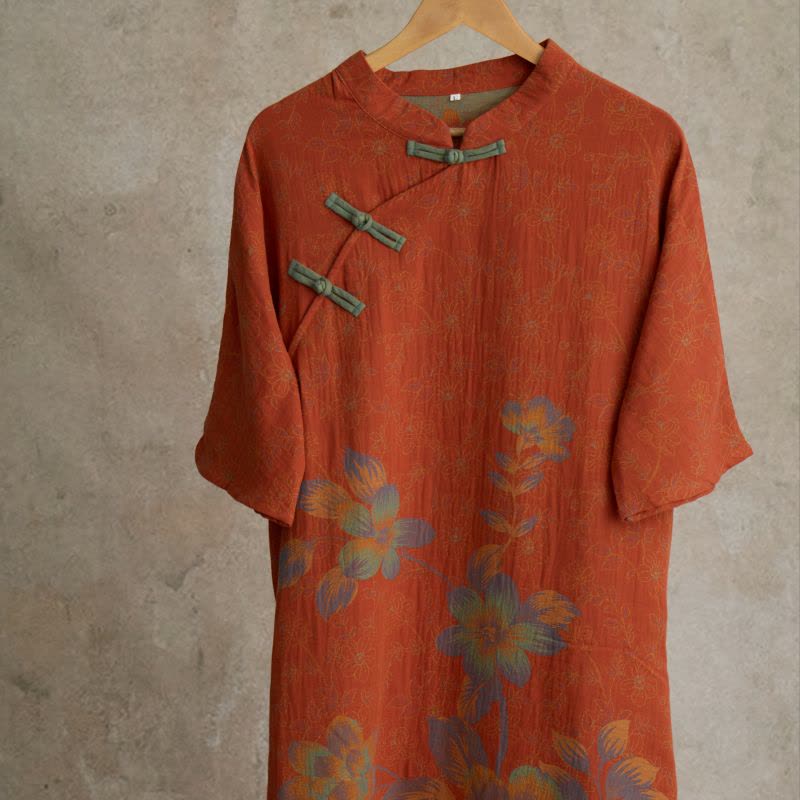 Vintage Peach Blossom Cotton Gauze Nightdress - image 7