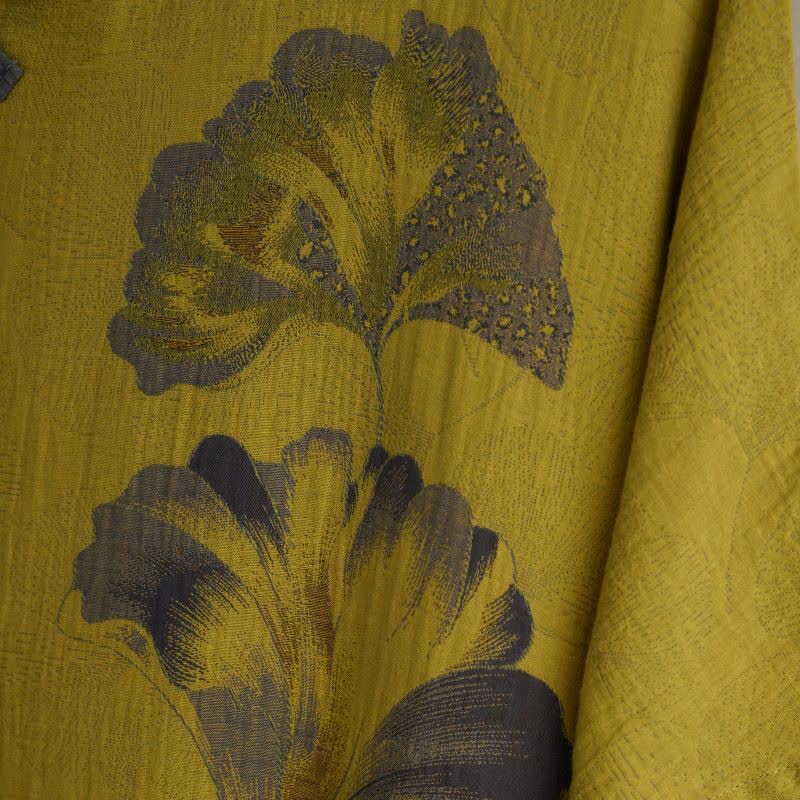 Ginkgo Leaf Print Cotton Cheongsam Nightgown - image 10