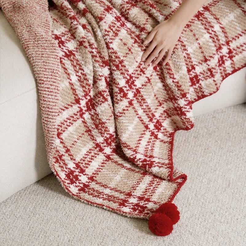 Christmas Red Plaid Decorative Throw Blanket - image 3