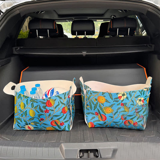 Leather Pastoral Large-capacity Storage Bin - 2PCS - 9"W x 13"L x 9"H - image 0