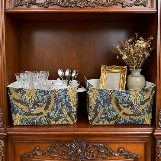 Floral Bird Waterproof Leather Storage Bin - image 1