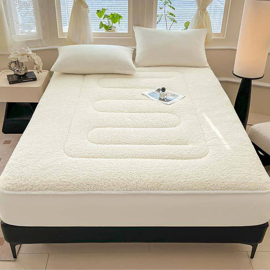 Solid Color Sherpa Warm Fitted Sheet - image 1