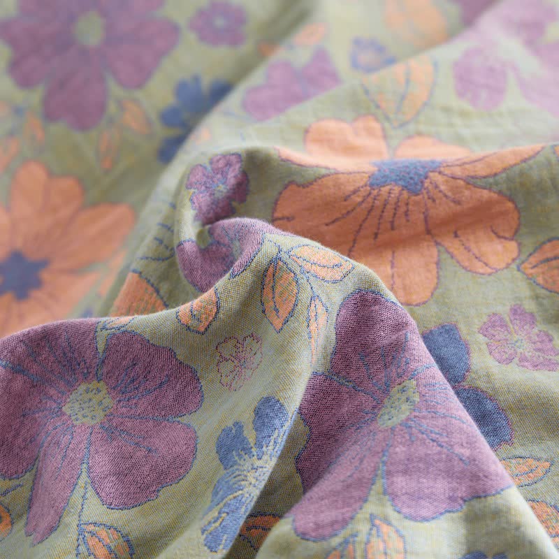 Elegant Floral Jacquard Cotton Gauze Bedding - image 5