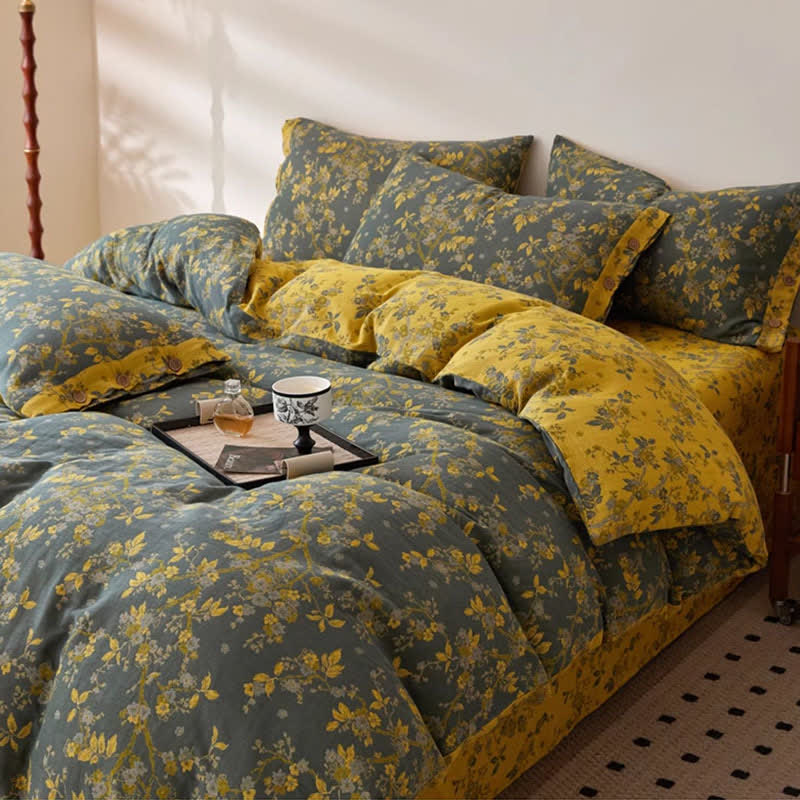 Plum Blossom Jacquard Cotton Gauze Bedding - image 1