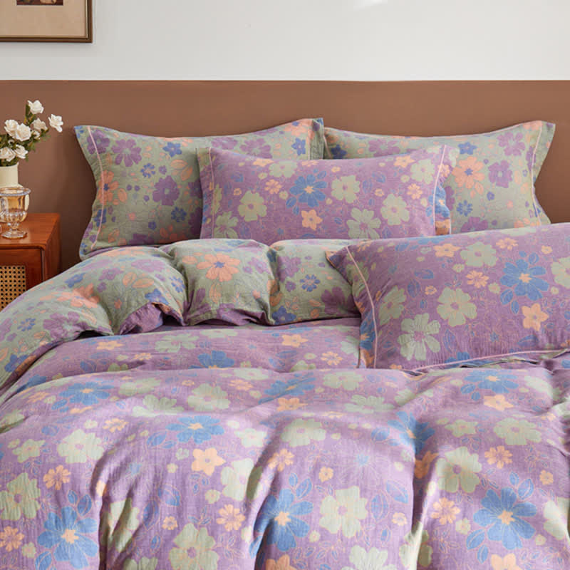 Elegant Floral Jacquard Cotton Gauze Bedding - image 4