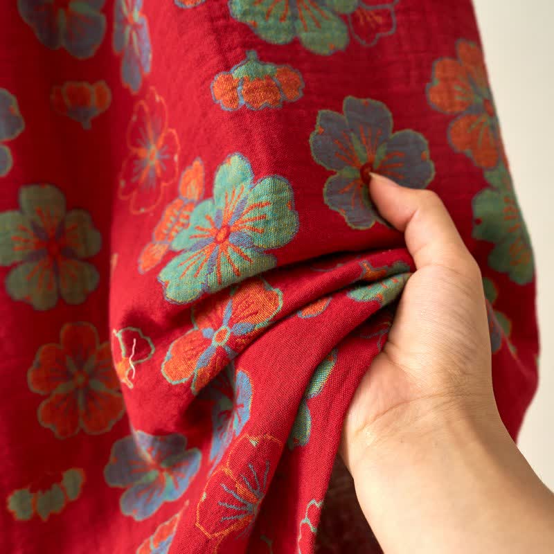 Plum Blossom Cotton Gauze Kimono Robe - image 8