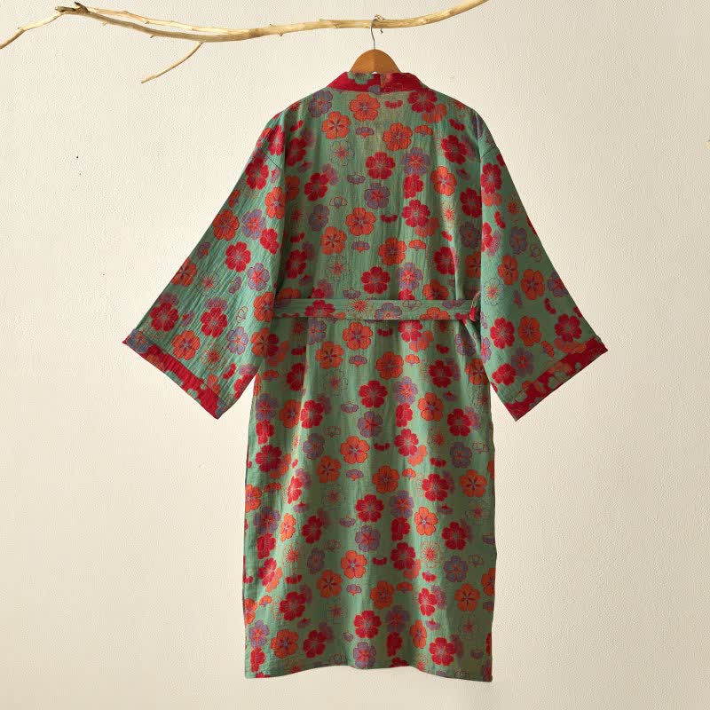 Plum Blossom Cotton Gauze Kimono Robe - image 12