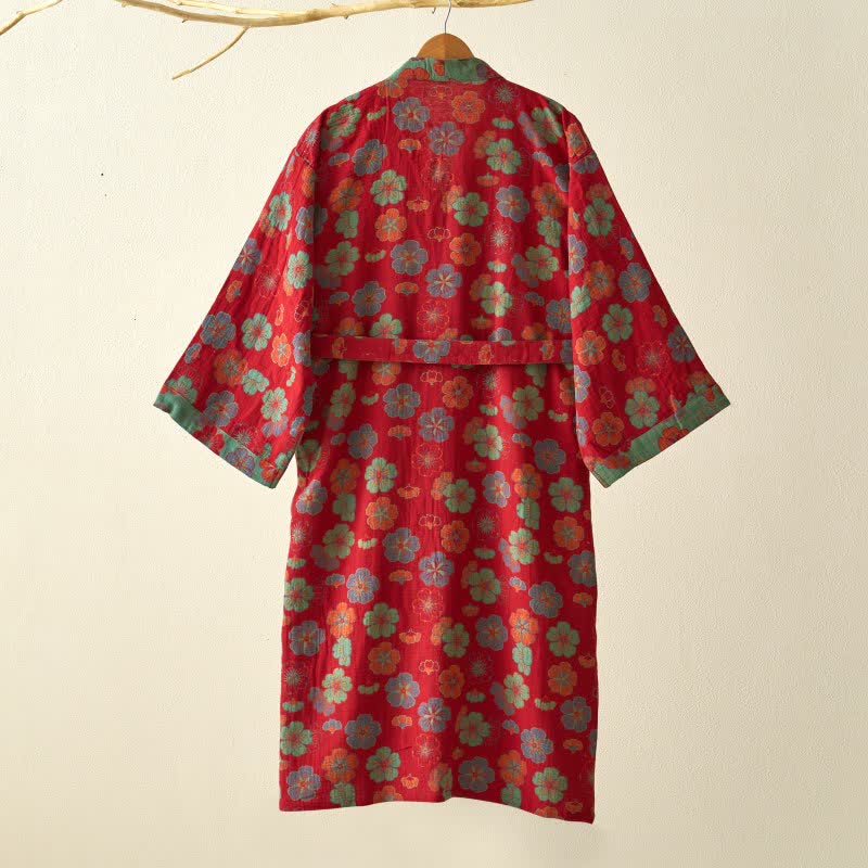 Plum Blossom Cotton Gauze Kimono Robe - image 3