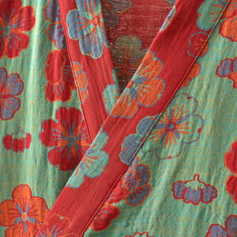 Plum Blossom Cotton Gauze Kimono Robe - image 14