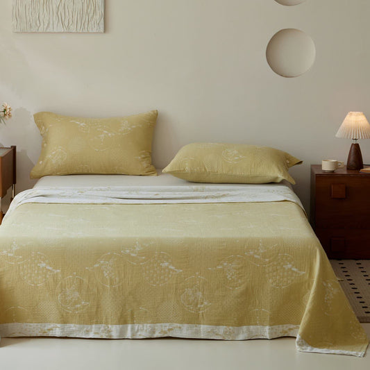 Vintage Jacquard Cotton Gauze Sheet Bedspread - image 1