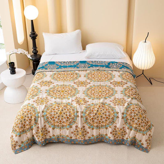 Exotic Vintage Floral Cotton Gauze Quilt - Queen - image 0