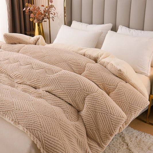 Wavy Striped Jacquard Sherpa Plush Blanket - image 1