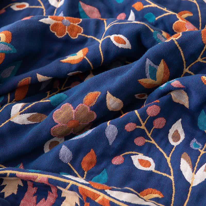 Vintage Floral Cotton Tassel Reversible Quilt - image 5